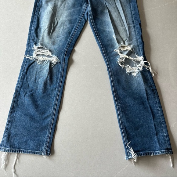 MOTHER High Waisted Ripped Straight Leg Jeans | Size 28 - Picture 6 of 7